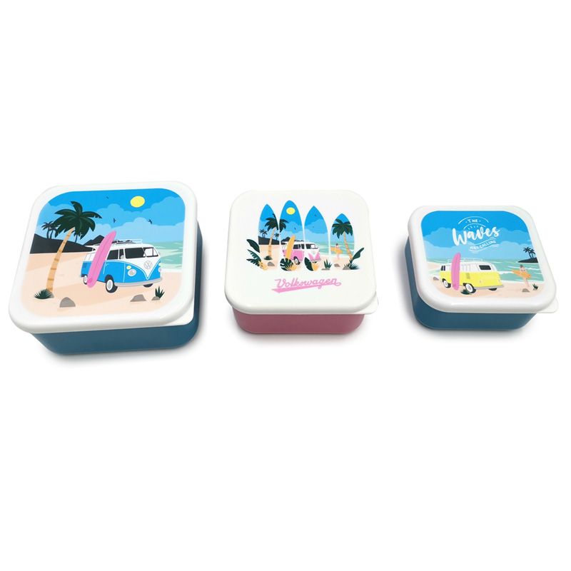 Volkswagen T1 Campervan 3 Piece Lunch Box Set (Waves Are Calling)