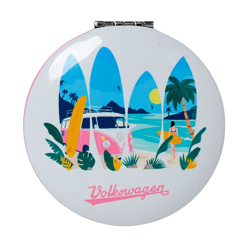 Volkswagen T1 Campervan Compact Mirror (Waves Are Calling Alt)