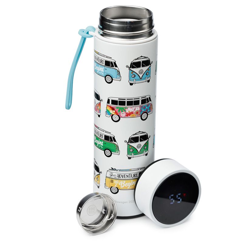 Volkswagen T1 Campervan Digital Thermometer Insulated Drinks Bottle (Multi)