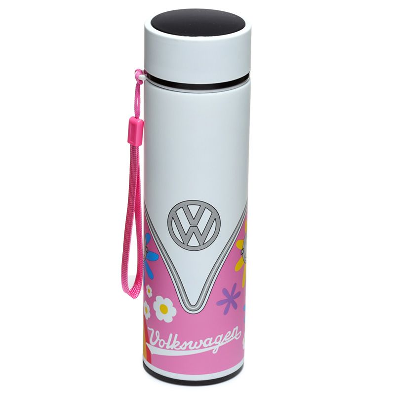 Volkswagen T1 Campervan Digital Thermometer Insulated Drinks Bottle (Summer Love)
