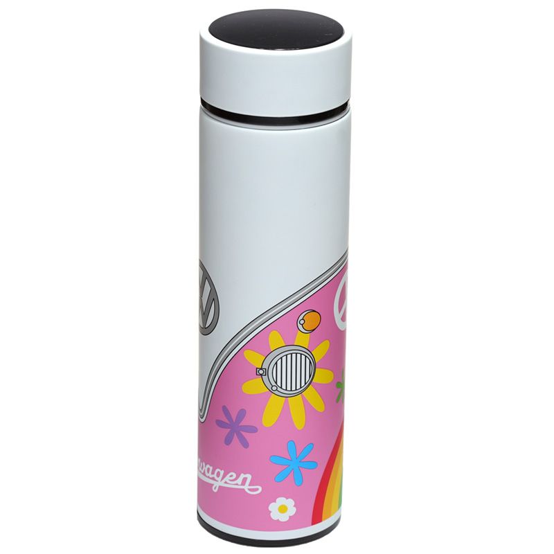 Volkswagen T1 Campervan Digital Thermometer Insulated Drinks Bottle (Summer Love)