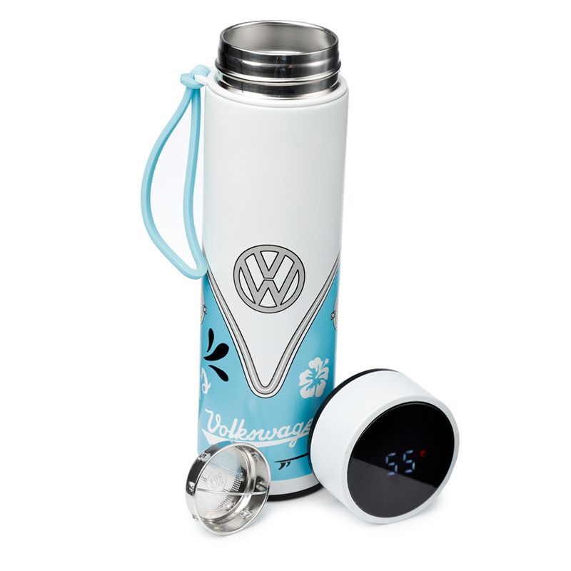 Volkswagen T1 Campervan Digital Thermometer Insulated Drinks Bottle (Surf)