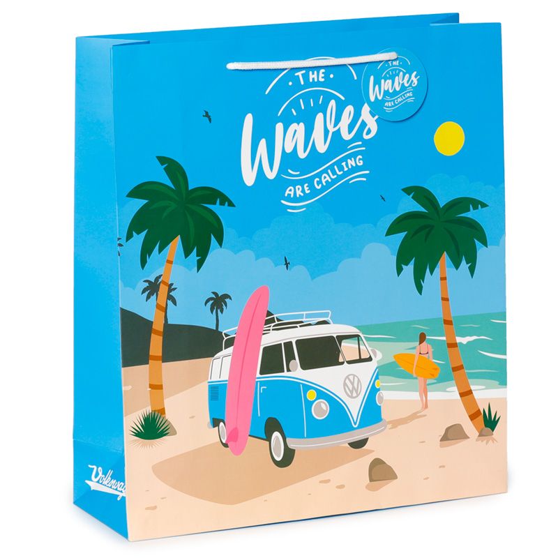 Volkswagen T1 Campervan Extra Large Gift Bag (Waves Are Calling)