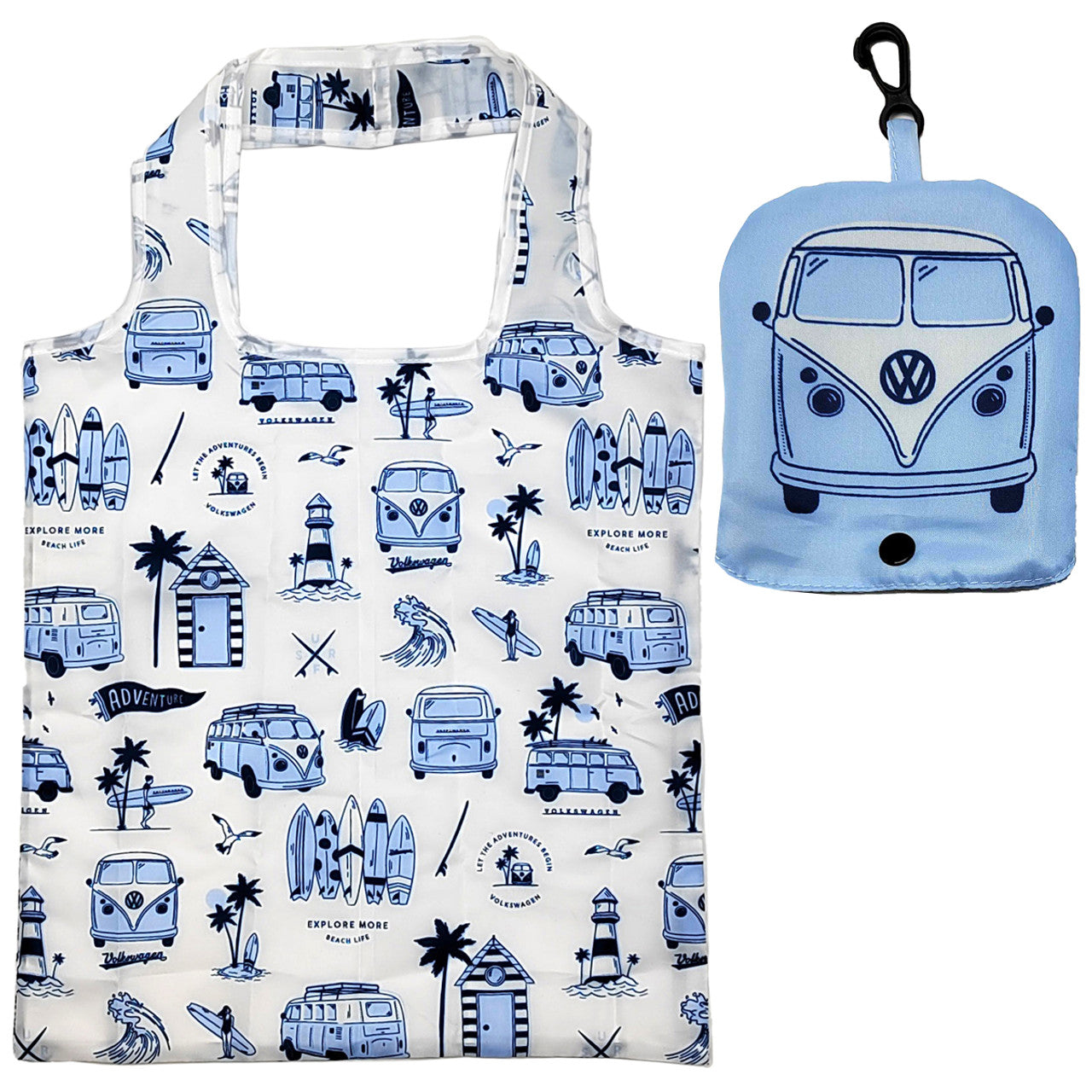Volkswagen T1 Campervan Foldable Shopping Bag (Explore More Blue)