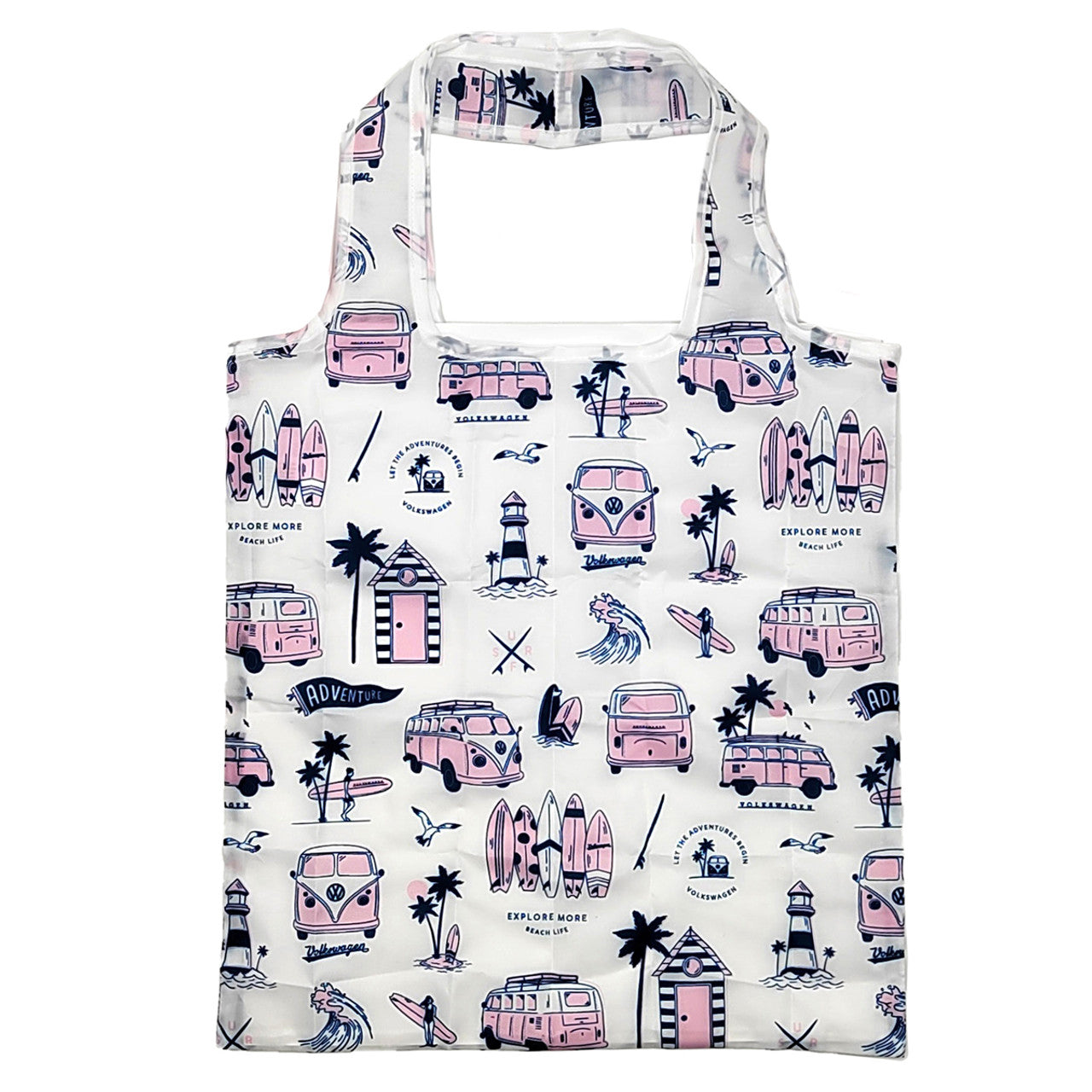 Volkswagen T1 Campervan Foldable Shopping Bag (Explore More Pink)