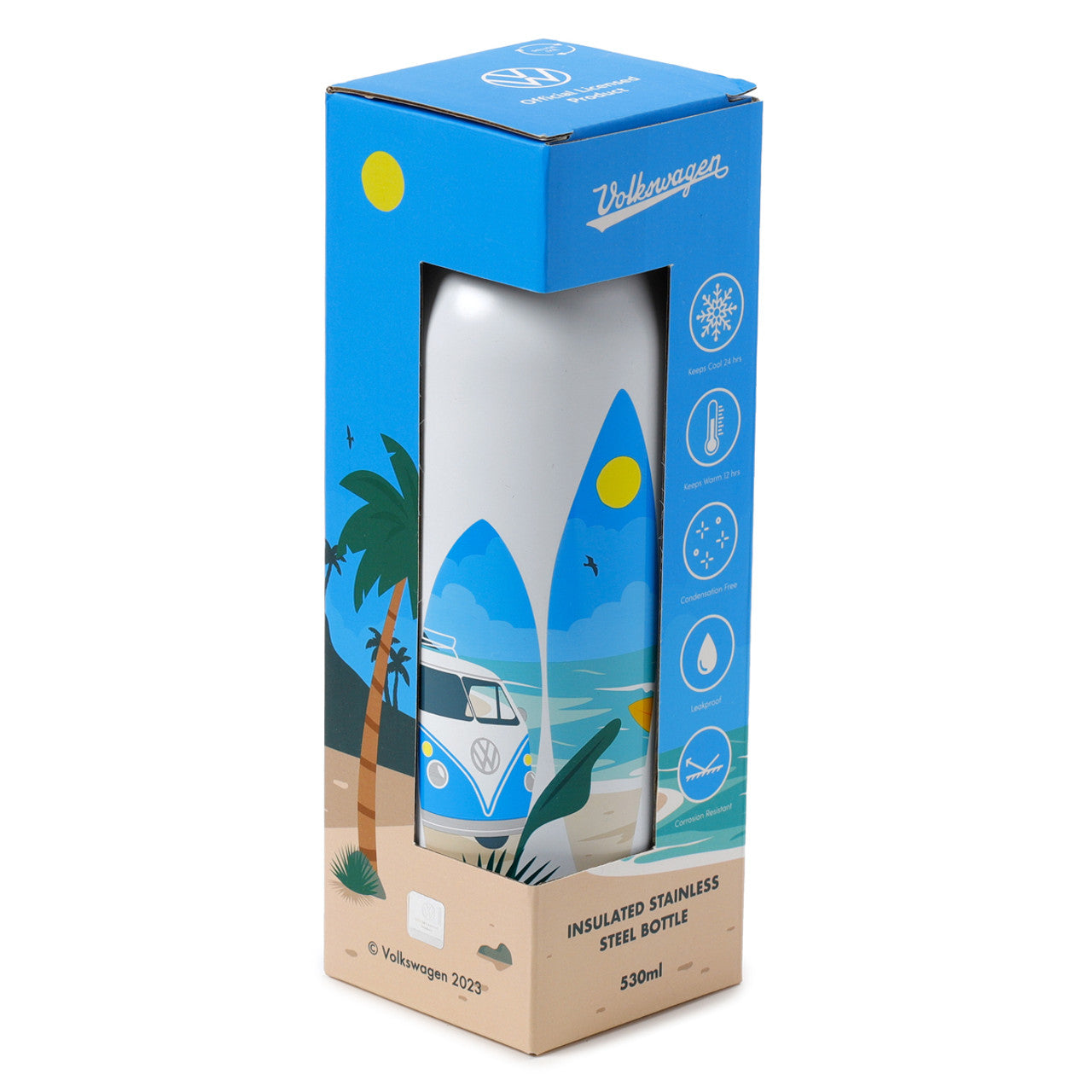 Volkswagen T1 Campervan Insulated Drinks Bottle (Waves Are Calling)