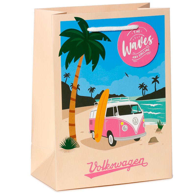 Volkswagen T1 Campervan Medium Gift Bag (Waves Are Calling)