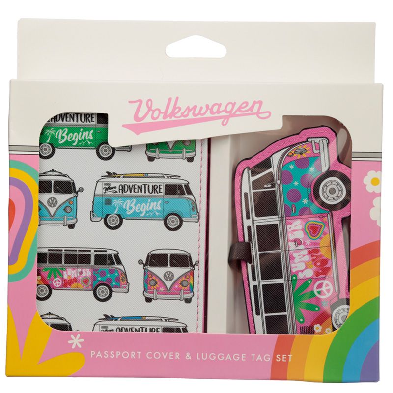 Volkswagen T1 Campervan Passport Holder & Luggage Tag Set (Summer)