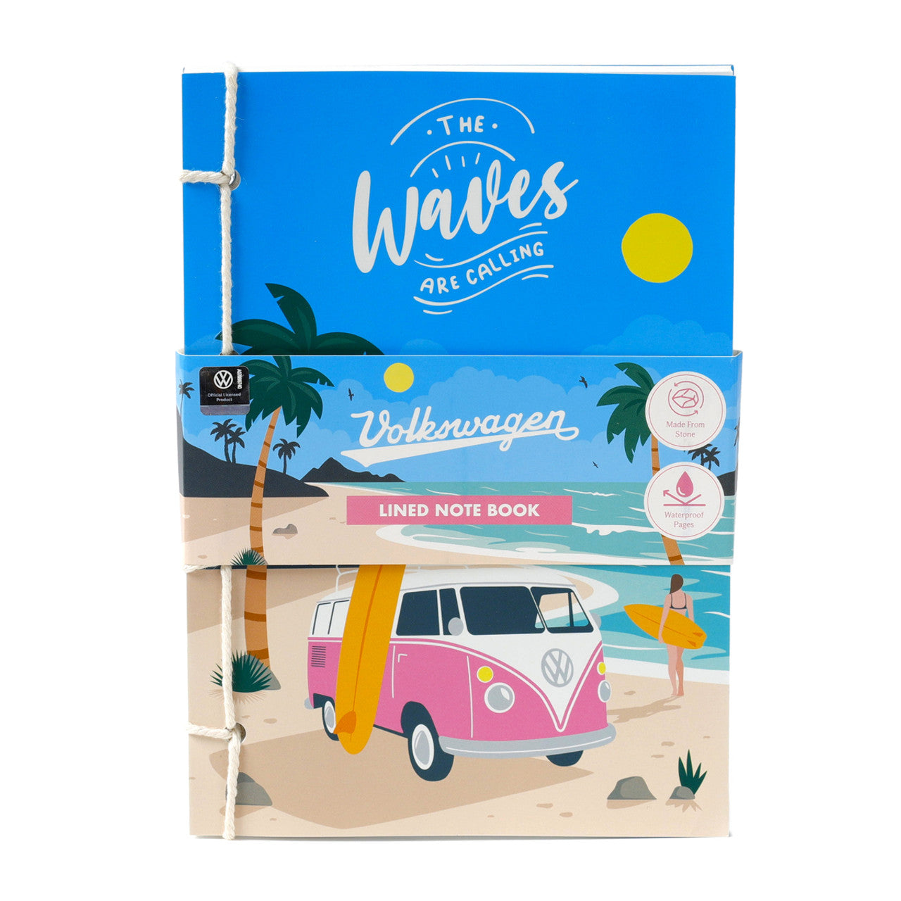 Volkswagen T1 Campervan Stone Paper Notebook A5 (Waves Are Calling)