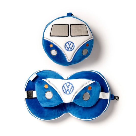 Volkswagen T1 Campervan Travel Pillow & Eye Mask (Blue)