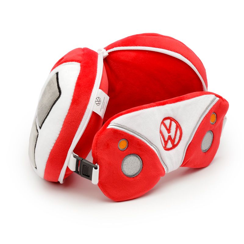 Volkswagen T1 Campervan Travel Pillow & Eye Mask (Red)