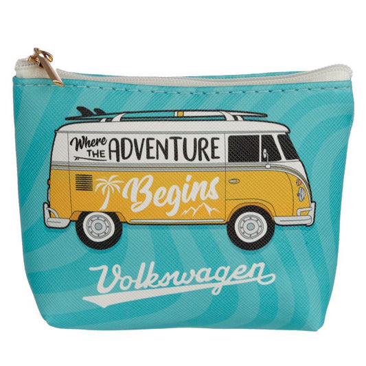 Volkswagen T1 Campervan Zipped PVC Coin Purse (Surf)