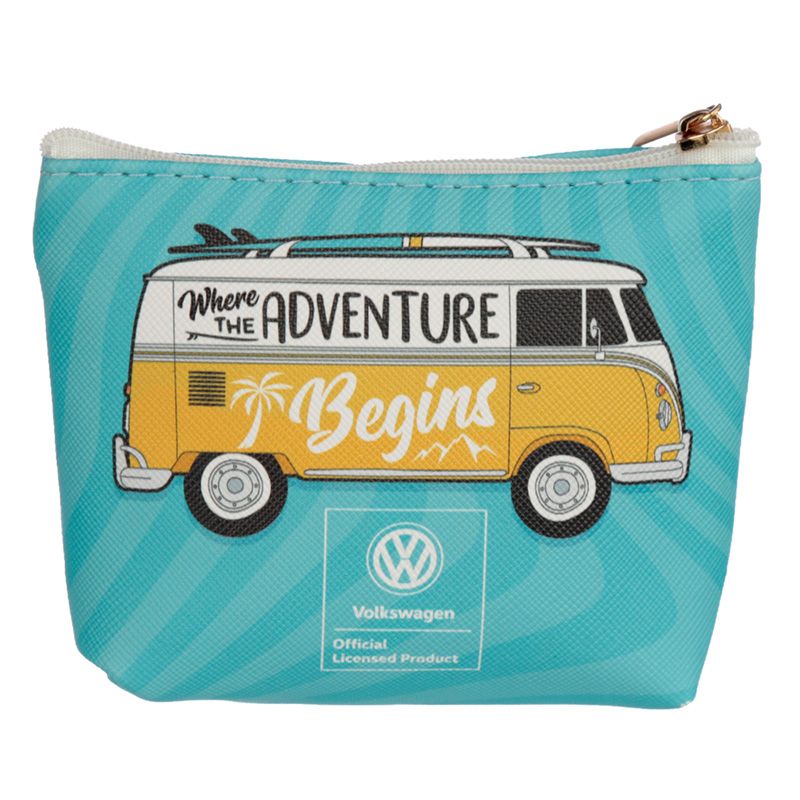 Volkswagen T1 Campervan Zipped PVC Coin Purse (Surf)