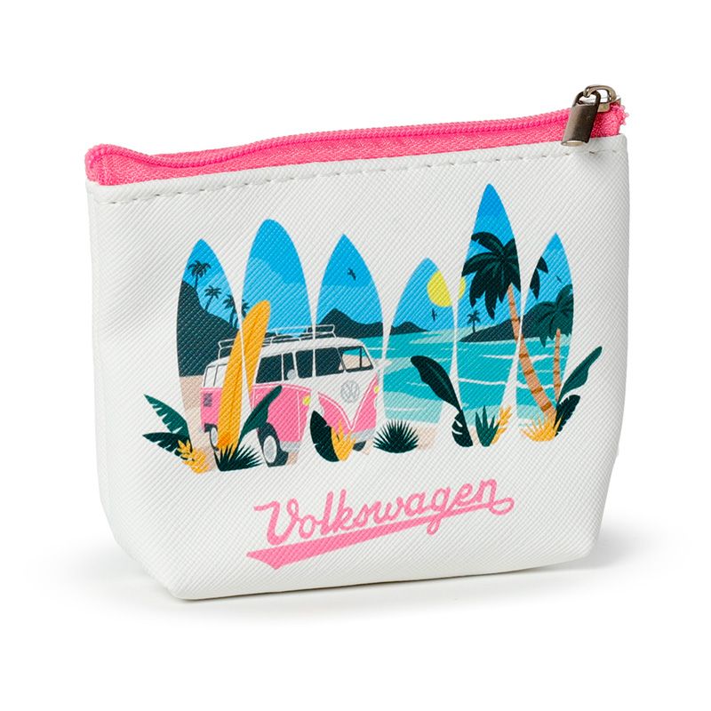 Volkswagen T1 Campervan Zipped PVC Coin Purse (Waves Are Calling Alt)