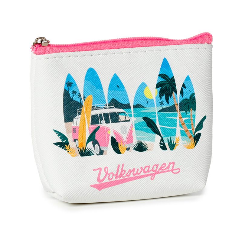 Volkswagen T1 Campervan Zipped PVC Coin Purse (Waves Are Calling Alt)